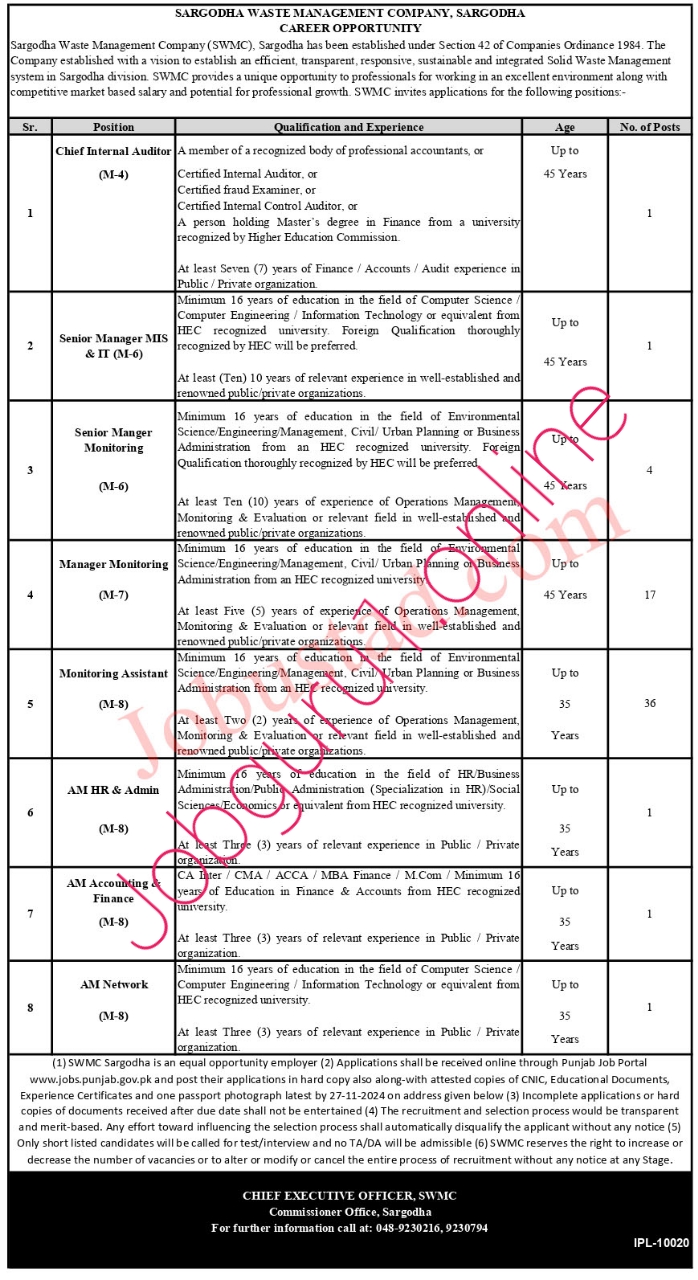  Sargodha Waste Management Company